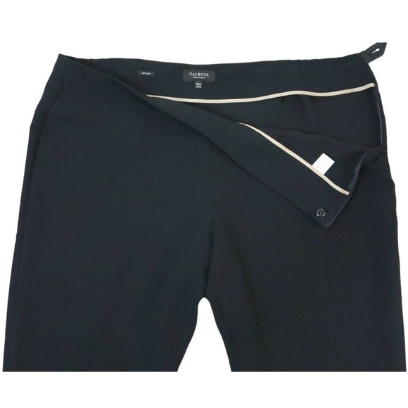 Talbots ~Woman Plus Size 20WP~Black Cropped Dress Pants High Rise Pockets Career - Picture 9 of 15